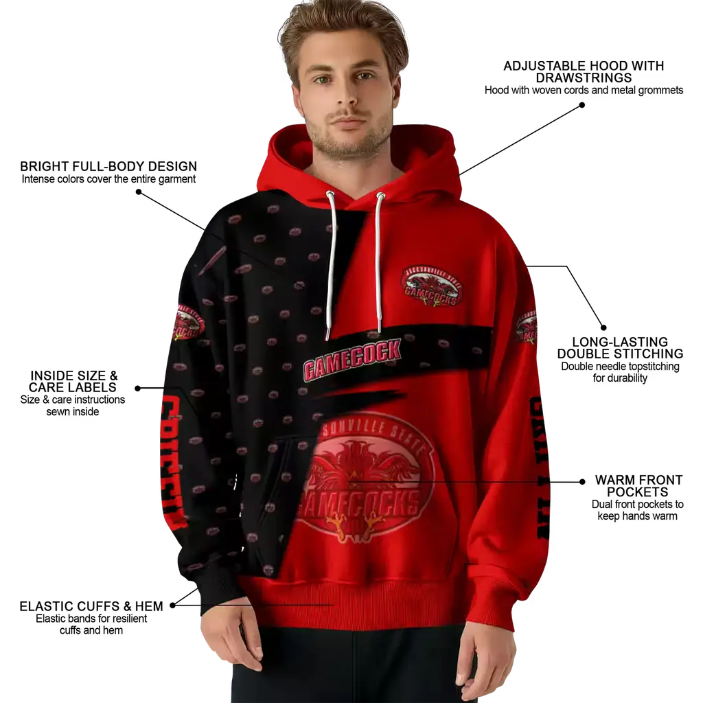 personalized jacksonville state gamecocks abstract shape red hoodie latest model personalized jacksonville state gamecocks abstract shape red hoodie latest model