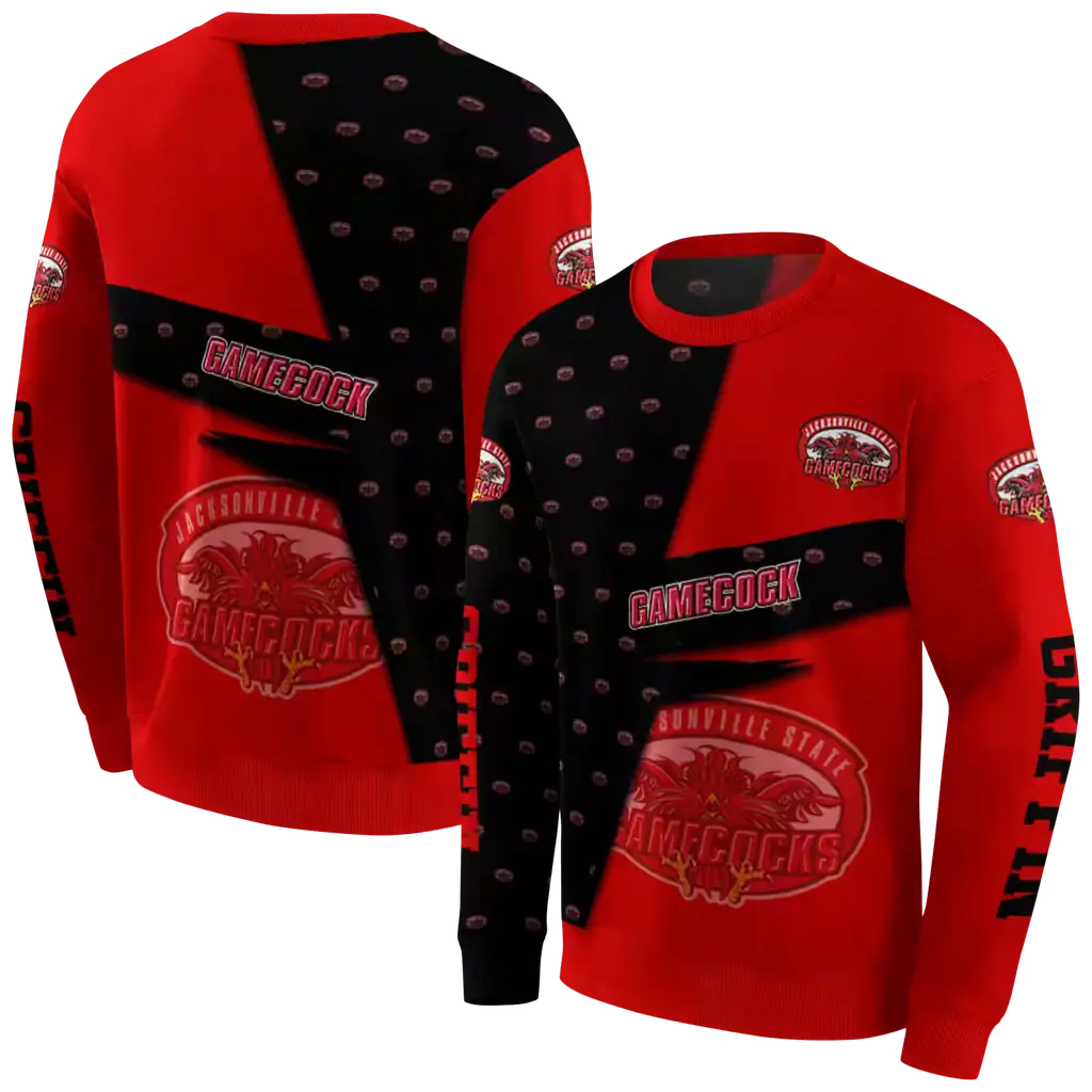 personalized jacksonville state gamecocks abstract shape red hoodie premium grade personalized jacksonville state gamecocks abstract shape red hoodie premium grade