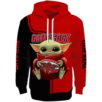 personalized jacksonville state gamecocks baby yoda red black hoodie best selling
