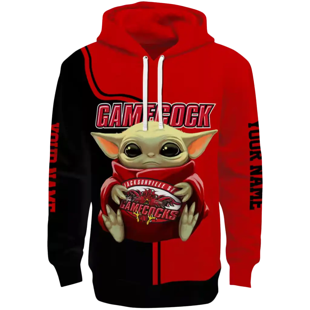 personalized jacksonville state gamecocks baby yoda red black hoodie best selling personalized jacksonville state gamecocks baby yoda red black hoodie best selling