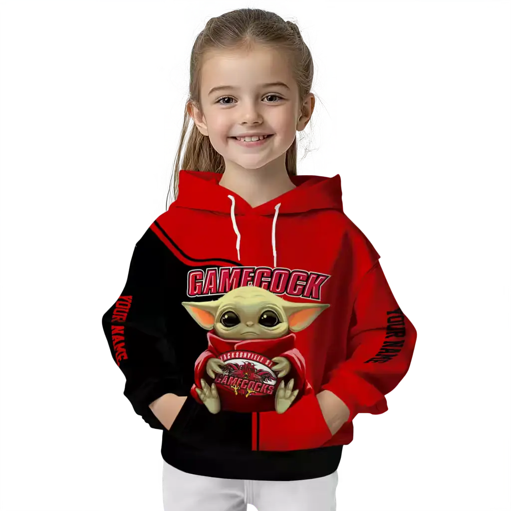 personalized jacksonville state gamecocks baby yoda red black hoodie top rated personalized jacksonville state gamecocks baby yoda red black hoodie top rated