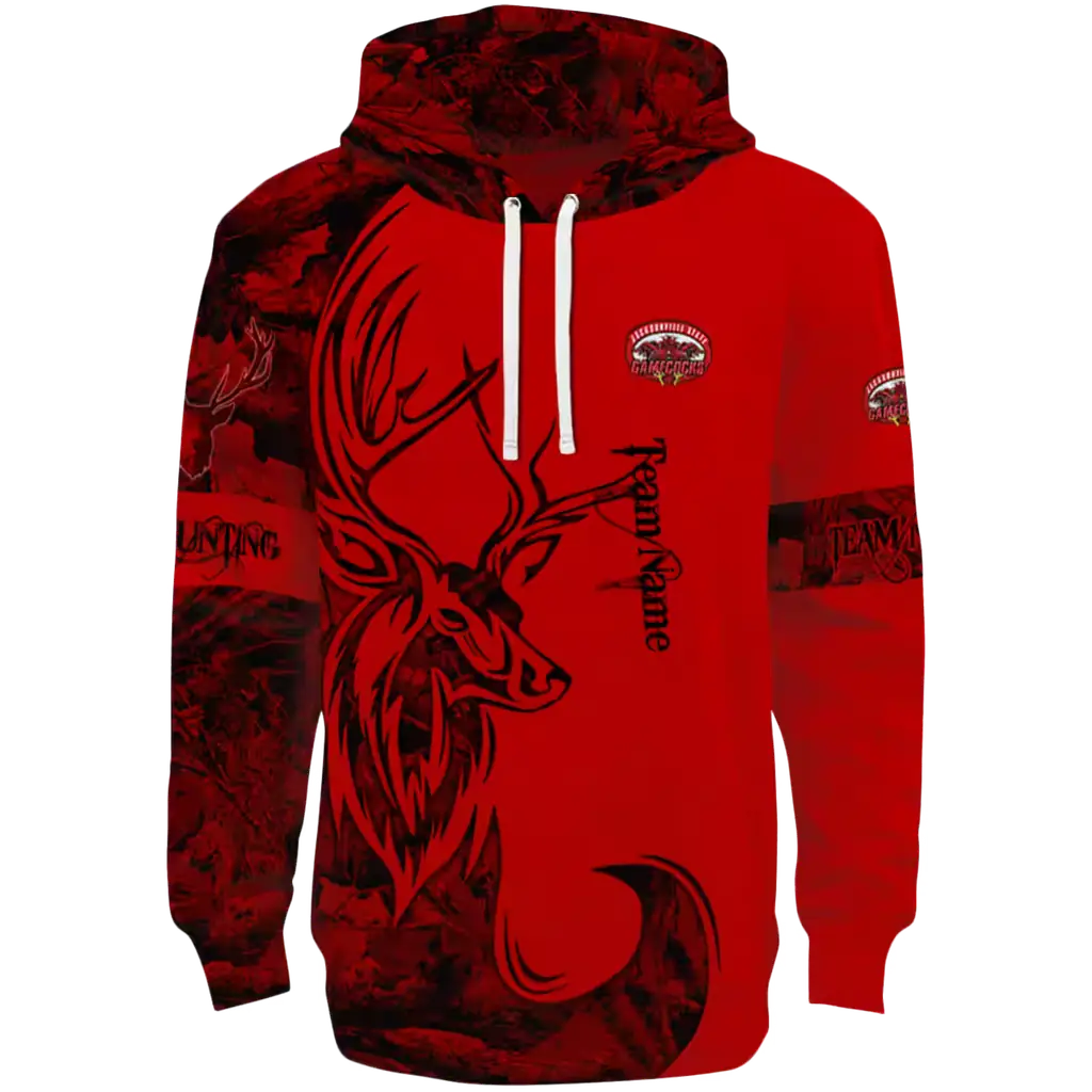 personalized jacksonville state gamecocks deer silhouette red hoodie best selling personalized jacksonville state gamecocks deer silhouette red hoodie best selling