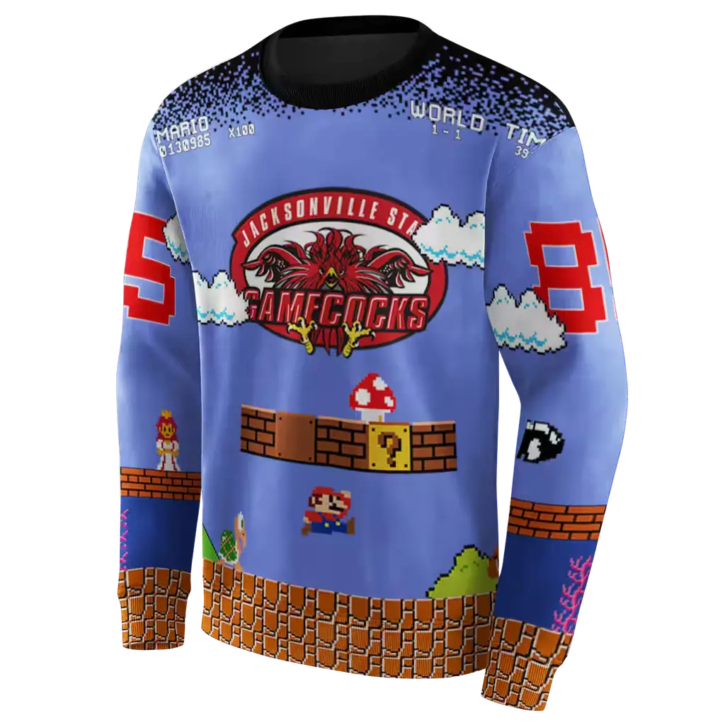 personalized jacksonville state gamecocks mario blue black hoodie new arrival personalized jacksonville state gamecocks mario blue black hoodie new arrival