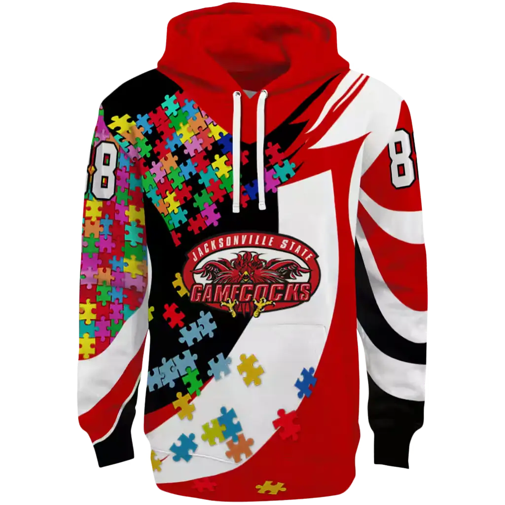 personalized jacksonville state gamecocks puzzle pieces red hoodie best selling personalized jacksonville state gamecocks puzzle pieces red hoodie best selling