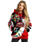personalized jacksonville state gamecocks puzzle pieces red hoodie best selling