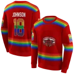 personalized jacksonville state gamecocks rainbow stripes red hoodie best selling