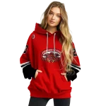 personalized jacksonville state gamecocks striped sleeves red hoodie best selling