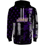 personalized james madison dukes distressed flag purple black hoodie best selling
