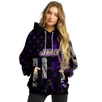 personalized james madison dukes distressed flag purple black hoodie best selling