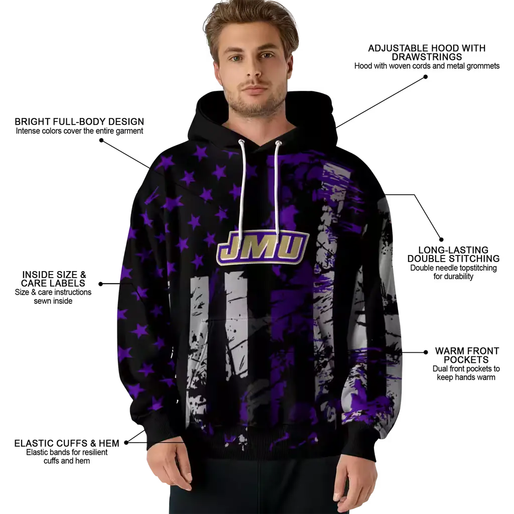 personalized james madison dukes distressed flag purple black hoodie latest model personalized james madison dukes distressed flag purple black hoodie latest model