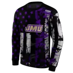 personalized james madison dukes distressed flag purple black hoodie best selling