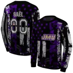 personalized james madison dukes distressed flag purple black hoodie best selling