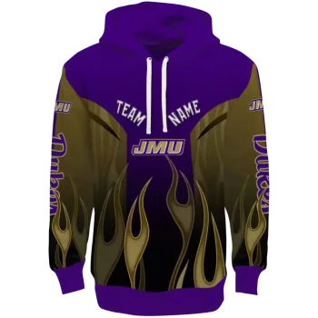 personalized james madison dukes flame design purple hoodie best selling