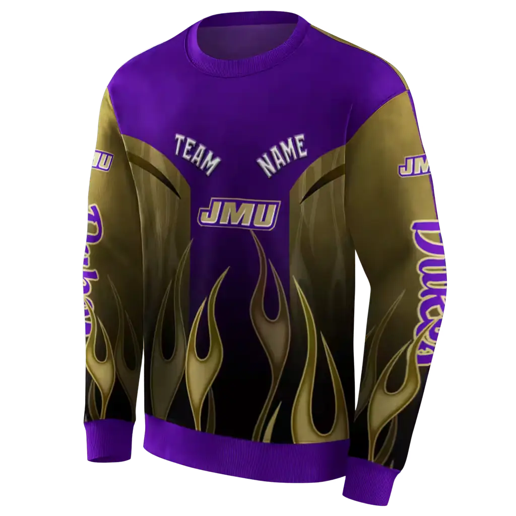 personalized james madison dukes flame design purple hoodie new arrival personalized james madison dukes flame design purple hoodie new arrival