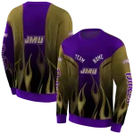 personalized james madison dukes flame design purple hoodie best selling