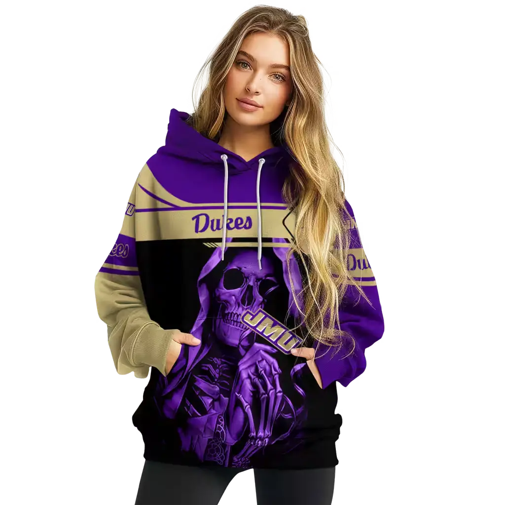 personalized james madison dukes grim reaper purple black hoodie high quality personalized james madison dukes grim reaper purple black hoodie high quality