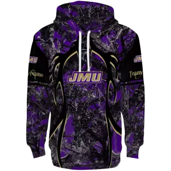 personalized james madison dukes hunting theme purple black hoodie best selling