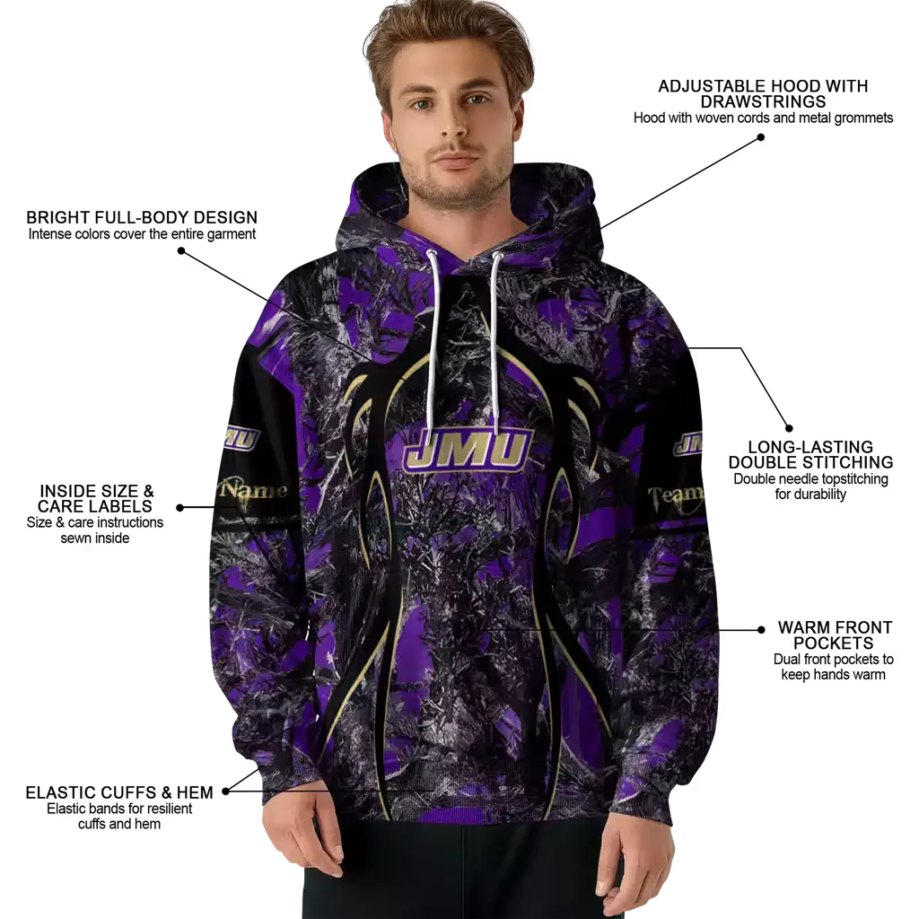 personalized james madison dukes hunting theme purple black hoodie latest model personalized james madison dukes hunting theme purple black hoodie latest model