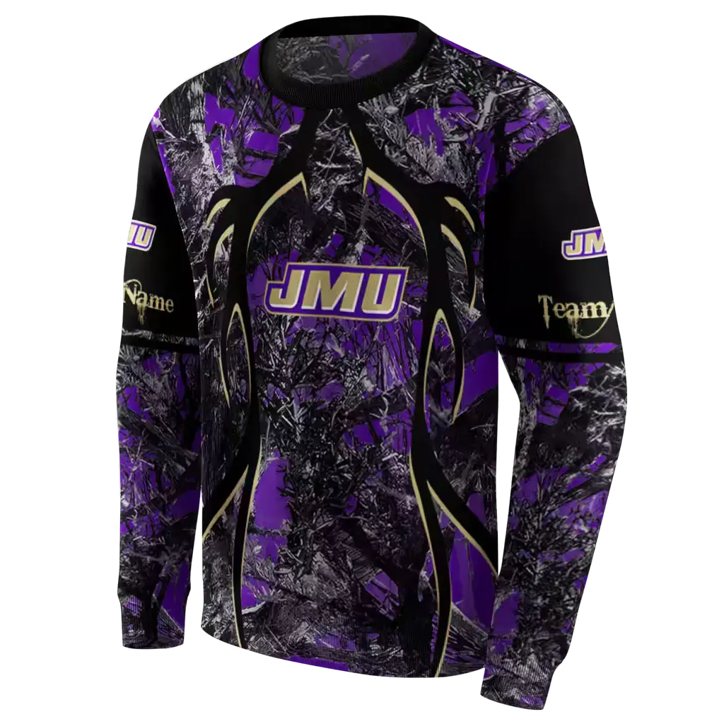 personalized james madison dukes hunting theme purple black hoodie new arrival personalized james madison dukes hunting theme purple black hoodie new arrival