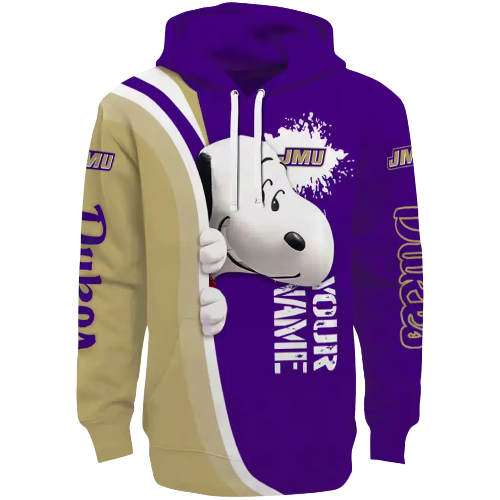 personalized james madison dukes peeking snoopy purple hoodie best selling personalized james madison dukes peeking snoopy purple hoodie best selling