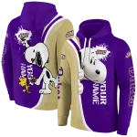 personalized james madison dukes peeking snoopy purple hoodie best selling