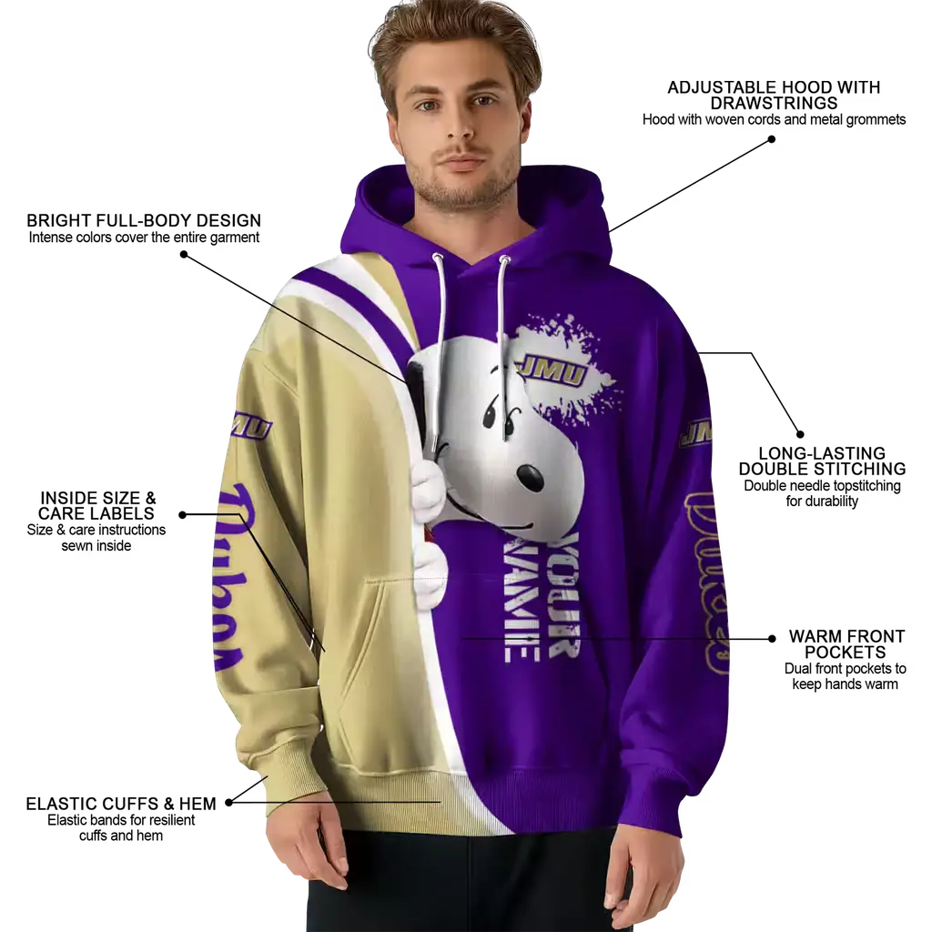 personalized james madison dukes peeking snoopy purple hoodie latest model personalized james madison dukes peeking snoopy purple hoodie latest model
