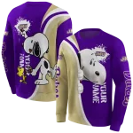 personalized james madison dukes peeking snoopy purple hoodie best selling
