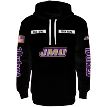 personalized james madison dukes punisher skull black hoodie best selling