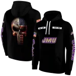 personalized james madison dukes punisher skull black hoodie best selling