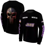 personalized james madison dukes punisher skull black hoodie best selling
