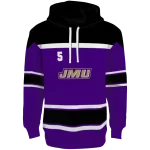 personalized james madison dukes striped pattern purple hoodie best selling