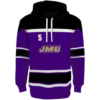 personalized james madison dukes striped pattern purple hoodie best selling