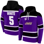 personalized james madison dukes striped pattern purple hoodie best selling