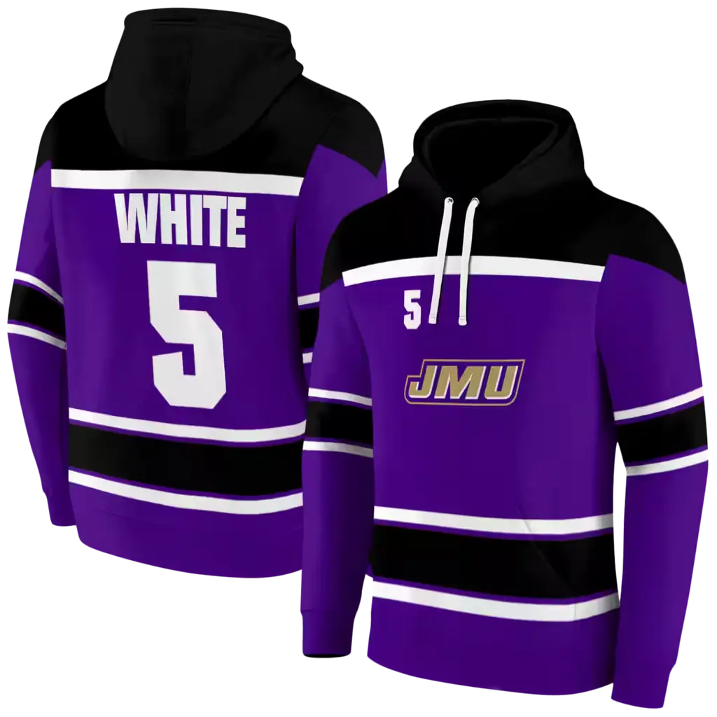 personalized james madison dukes striped pattern purple hoodie fashion forward personalized james madison dukes striped pattern purple hoodie fashion forward