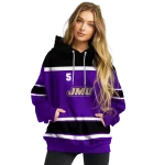 personalized james madison dukes striped pattern purple hoodie best selling