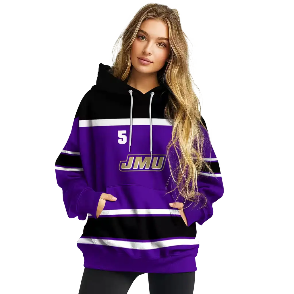 personalized james madison dukes striped pattern purple hoodie high quality personalized james madison dukes striped pattern purple hoodie high quality