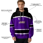 personalized james madison dukes striped pattern purple hoodie best selling