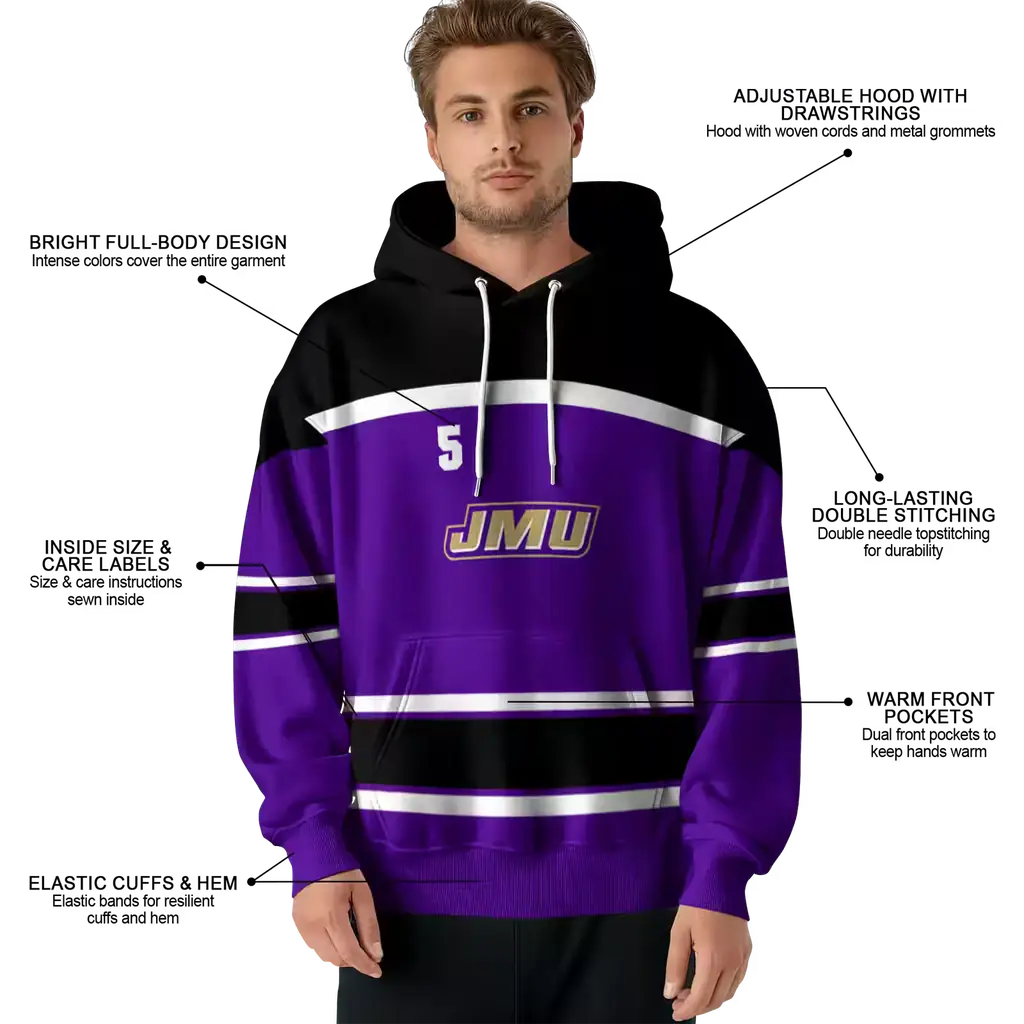 personalized james madison dukes striped pattern purple hoodie latest model personalized james madison dukes striped pattern purple hoodie latest model