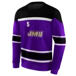 personalized james madison dukes striped pattern purple hoodie best selling