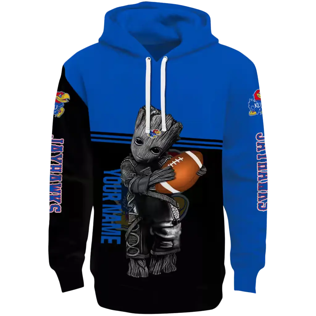 personalized kansas jayhawks baby groot blue black hoodie best selling personalized kansas jayhawks baby groot blue black hoodie best selling