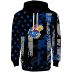 personalized kansas jayhawks distressed flag blue black hoodie best selling