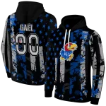 personalized kansas jayhawks distressed flag blue black hoodie best selling