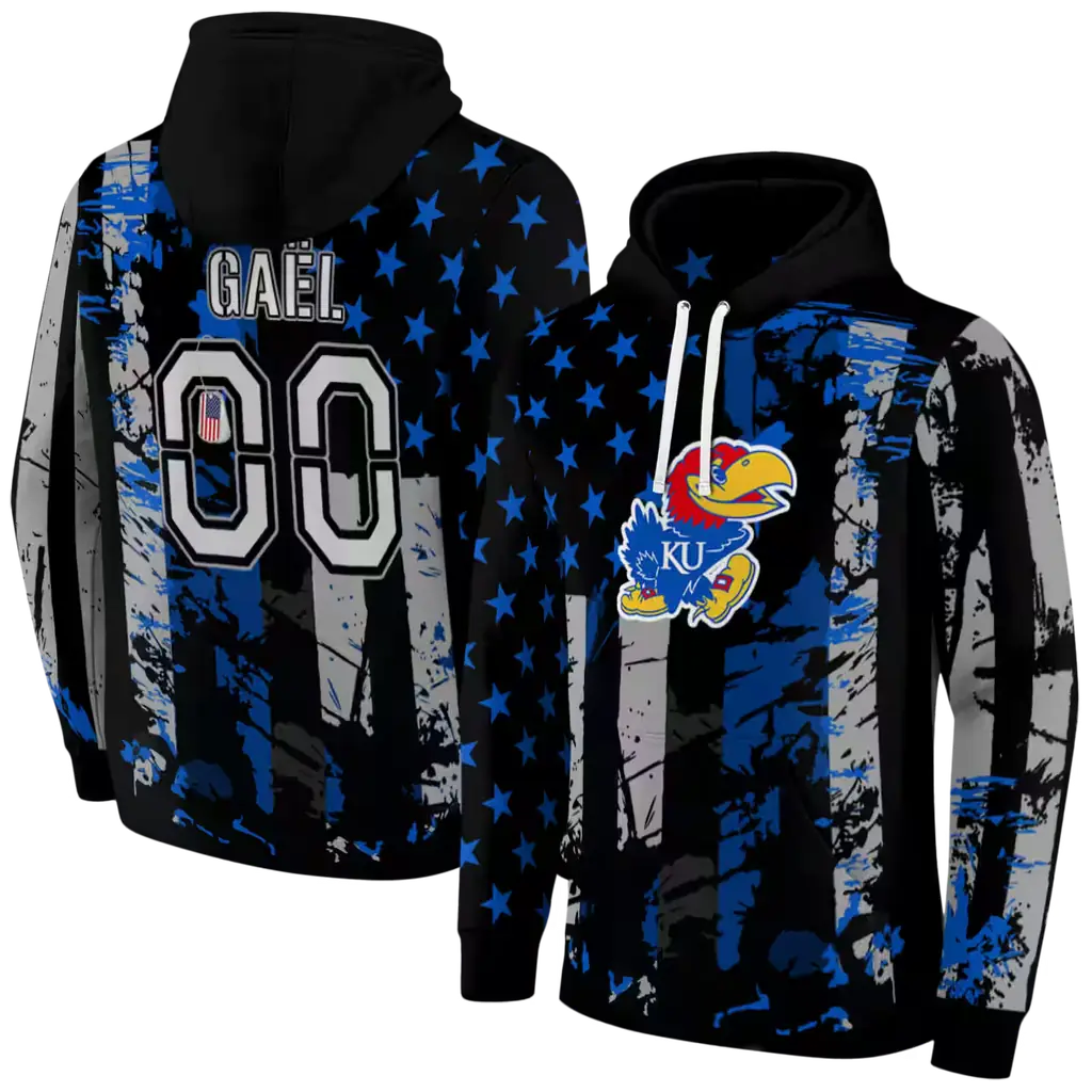 personalized kansas jayhawks distressed flag blue black hoodie fashion forward personalized kansas jayhawks distressed flag blue black hoodie fashion forward