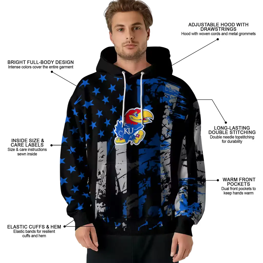 personalized kansas jayhawks distressed flag blue black hoodie latest model personalized kansas jayhawks distressed flag blue black hoodie latest model