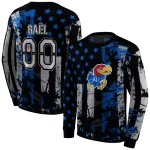 personalized kansas jayhawks distressed flag blue black hoodie best selling