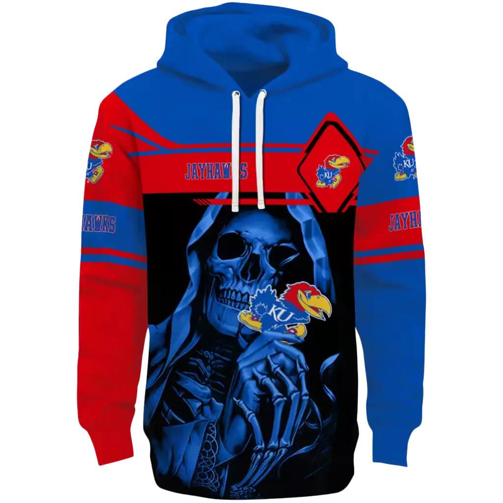 personalized kansas jayhawks grim reaper blue black hoodie best selling personalized kansas jayhawks grim reaper blue black hoodie best selling