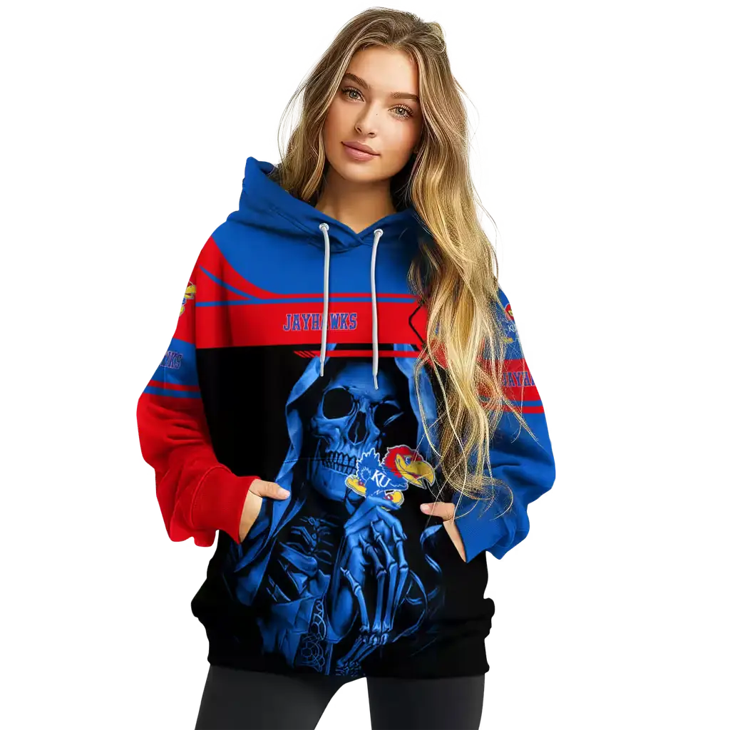 personalized kansas jayhawks grim reaper blue black hoodie high quality personalized kansas jayhawks grim reaper blue black hoodie high quality