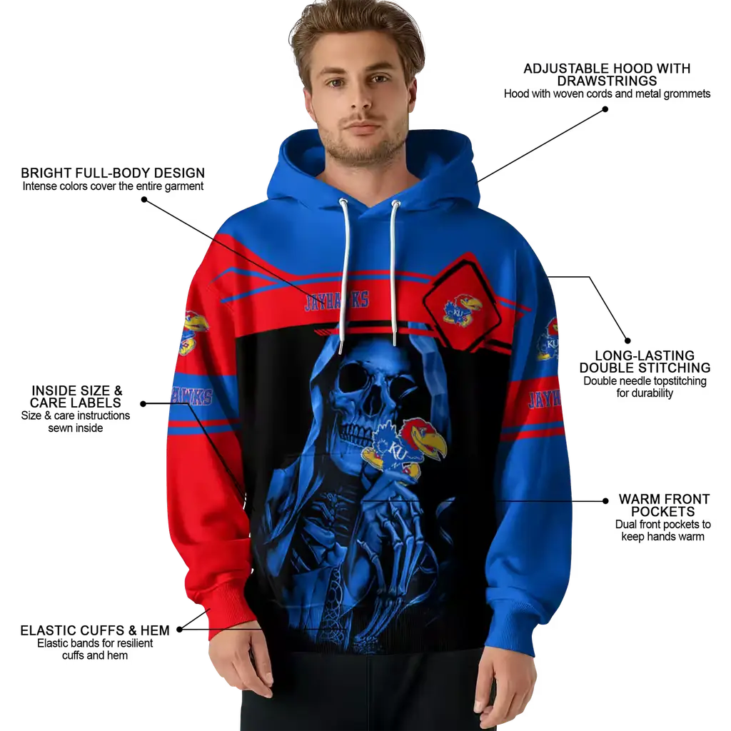 personalized kansas jayhawks grim reaper blue black hoodie latest model personalized kansas jayhawks grim reaper blue black hoodie latest model