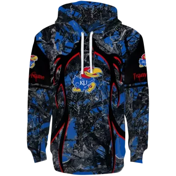 personalized kansas jayhawks hunting theme blue black hoodie best selling