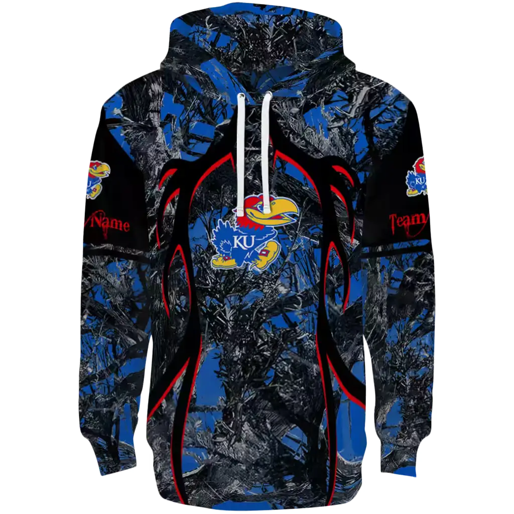 personalized kansas jayhawks hunting theme blue black hoodie best selling personalized kansas jayhawks hunting theme blue black hoodie best selling
